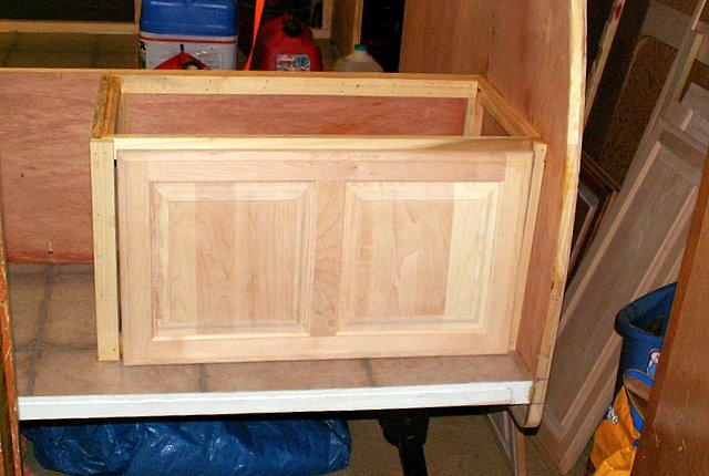 Dry fit of cabinet door.