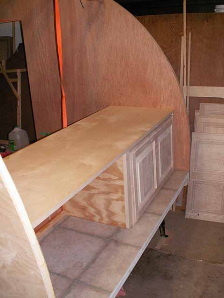 Formica for the counter top is next and then interior ceiling skin.