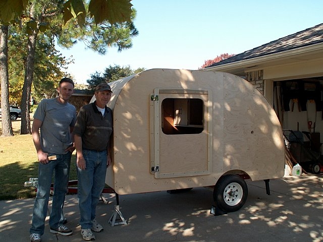 My oldest son (the pro wood finisher) and me -- almost ready for CPES and paint.