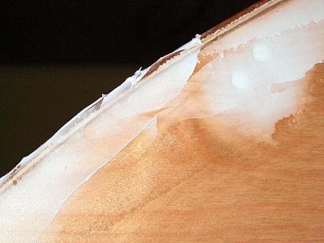 Epoxy Fill-it over edges of roof ply.