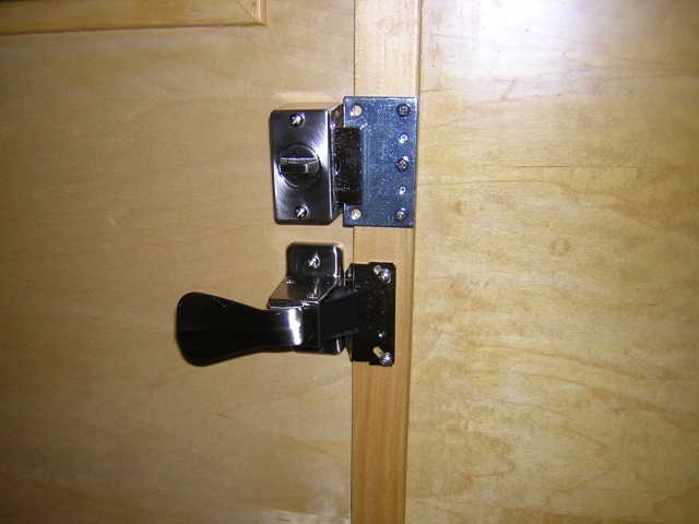 Latch catches inside