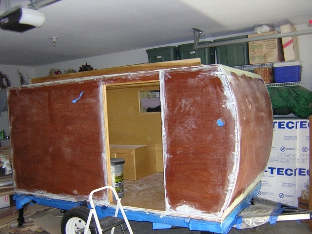 Fiberglass tape applied to the top edges and front piecing