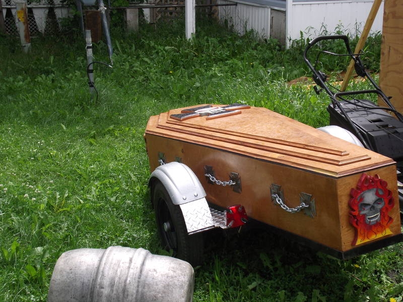 coffin on wheels