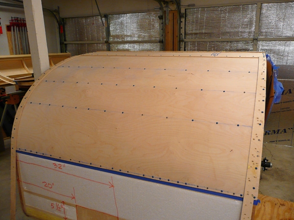 first roof plywood skin in place