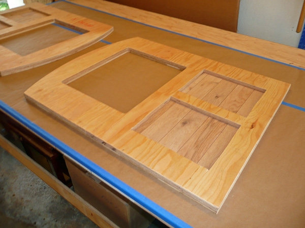 doors awaiting insulation and plywood