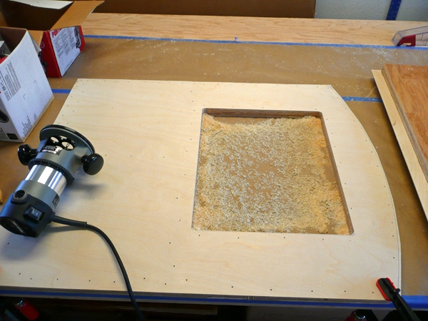 cutting window opening in outside plywood skin