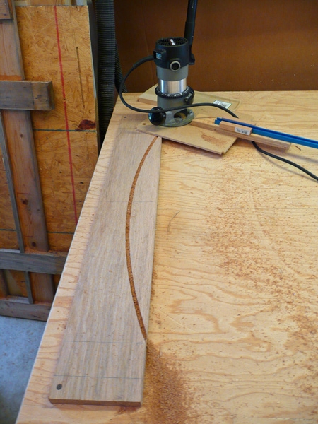 router guided by home-made trammel