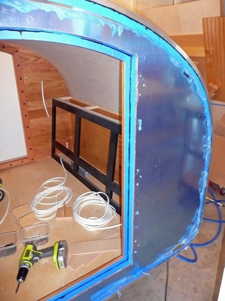 surround removed & sealant applied; surround re-attached