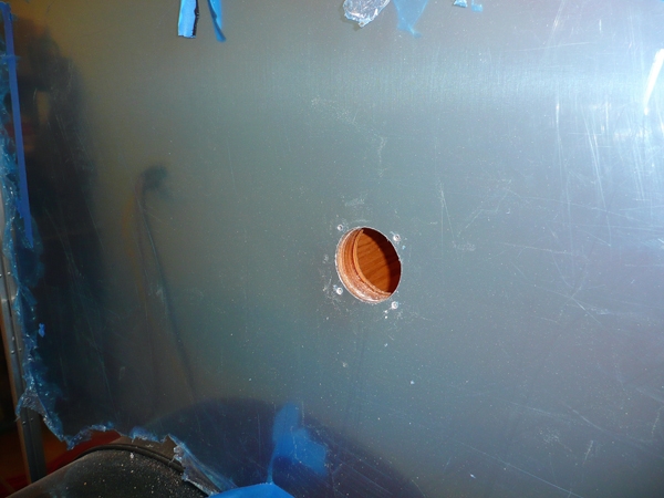 drilled hole for electrical inlet hole