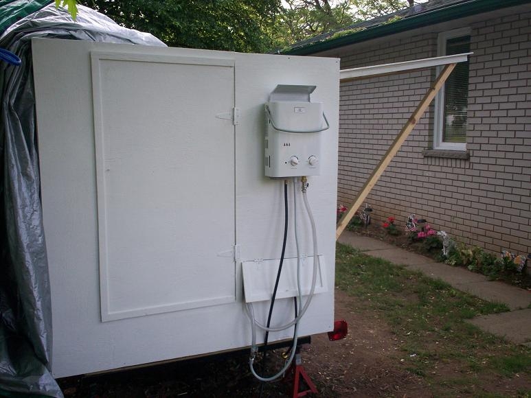 Hooked up Hot Water System in Camp Position.