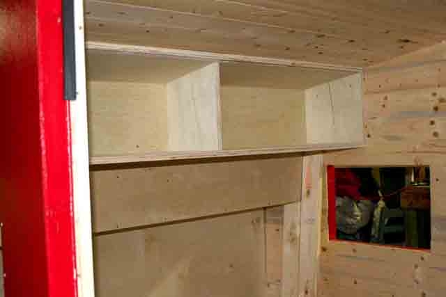 storage cabinets inside the coach