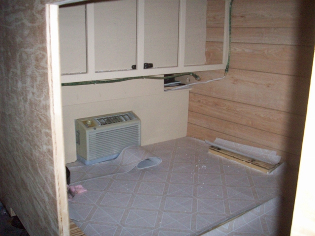 inside view of cabinets and a/c