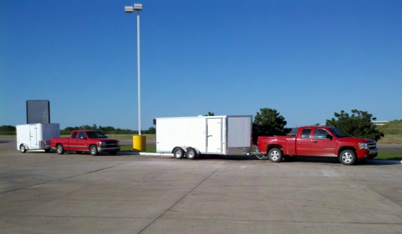 On the way home with our trailers