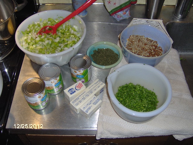 Corn Bread Stuffing Prep