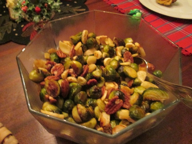 Roasted Brussel Sprout Parsnip and Pecans