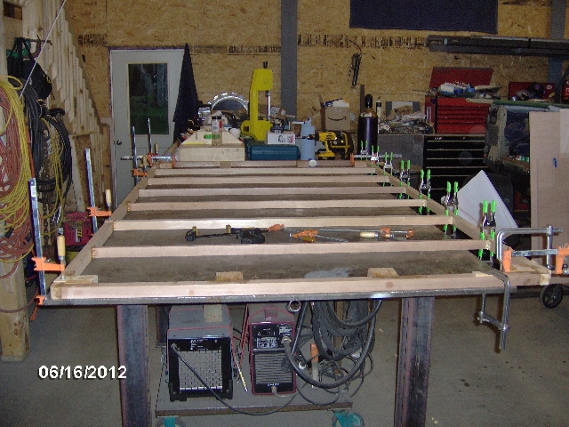 Street Side Floor Stringer Glued and Clamped