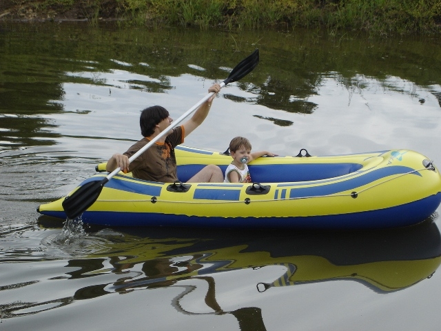 Me and my son Pedro sailing at lake