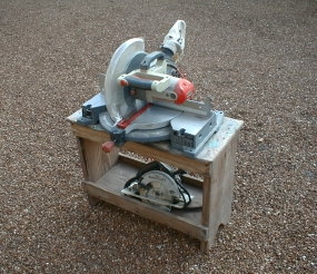 carpenters bench with saw