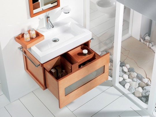 tiny lavatory with storage