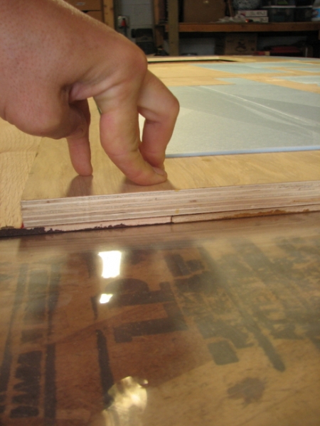 sticking frame down to exterior wall