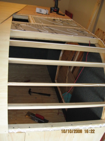 Glueing and screwing the front radius covering