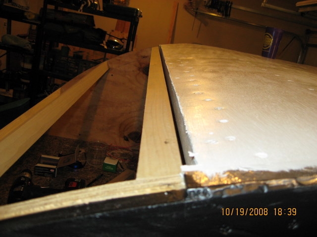 Galley lid spar (Hardwood), for hurricane hinge