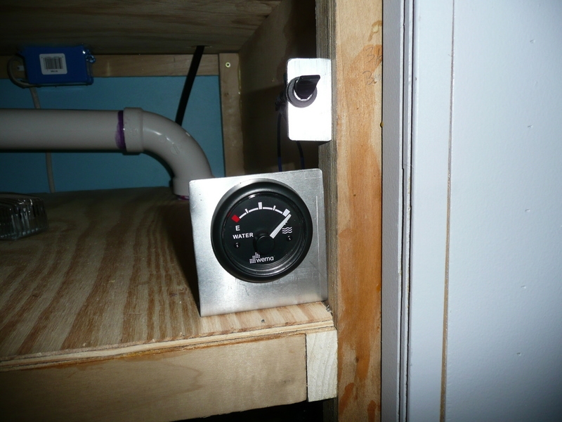 A water sensor and gauge was installed under the kitchen cab.