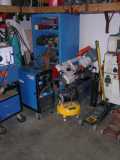 mig machine, horz. band saw, tooling cabinet