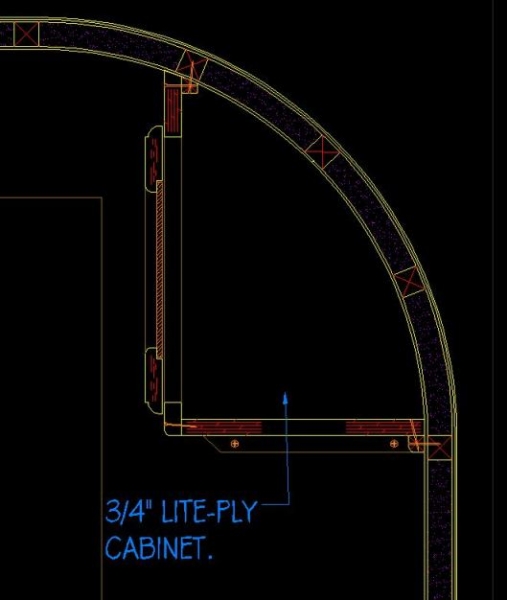 Close-up of proposed overhead cabinet