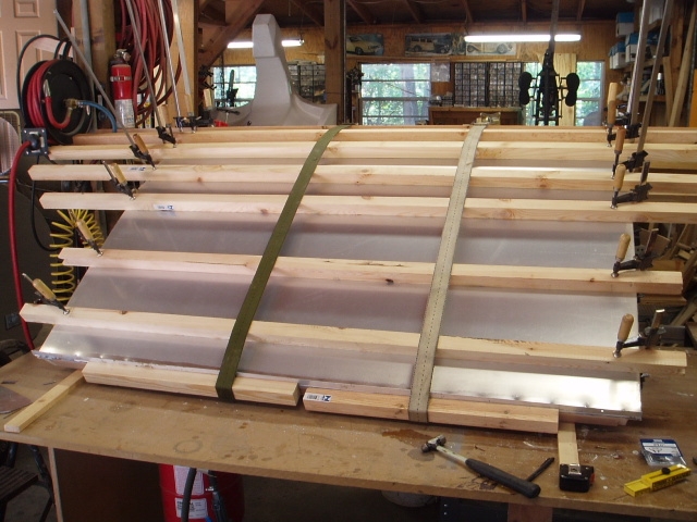 Installing rear hatch skin, you can never have enough clamps