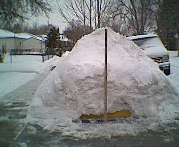 Pile of snow over 6 feet