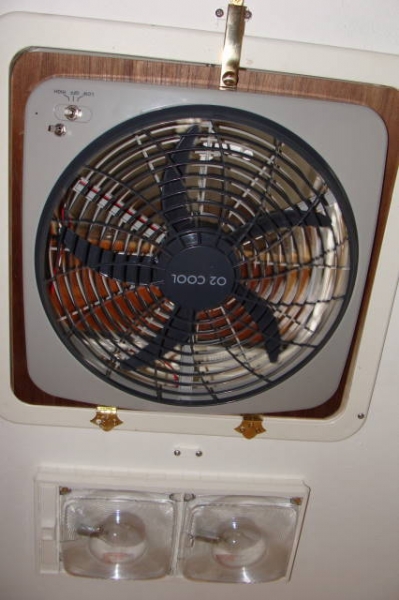 Fan mounted in trailer