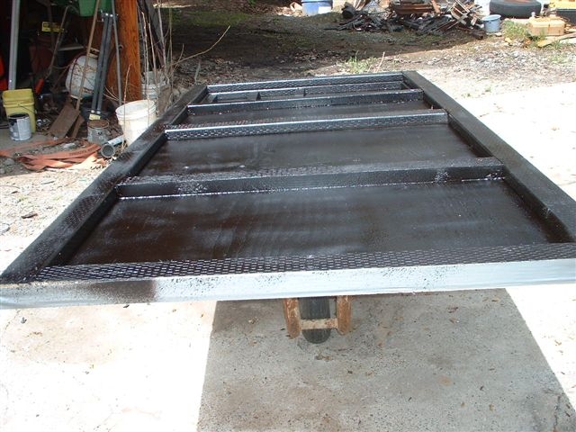 246 botton with 3 coats of undercoating, with duck tape on sides of 2x4 so no undercoating will get on them