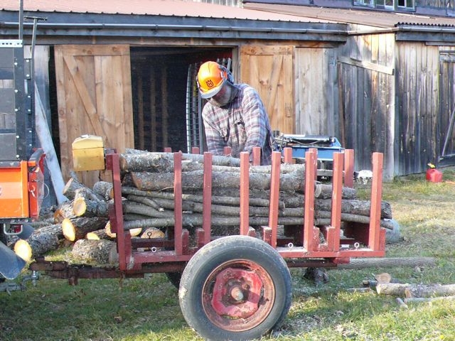 cutting wood on my trailer