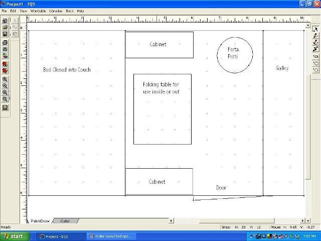 6x10 cargo Trailer layout with bed closed