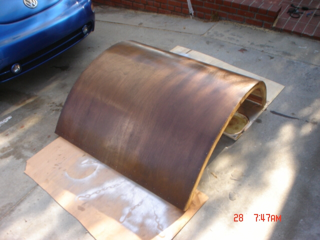 First coat of varnish.