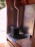 wood stove in camper