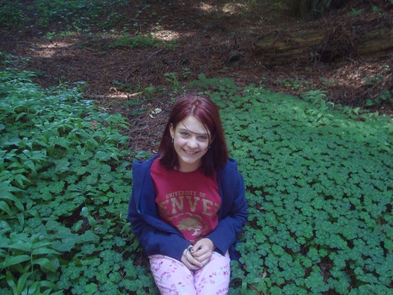 Redwoods - Brandie looking for a 4 leaf clover