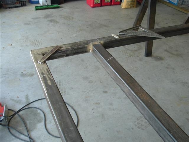 2X2 chassis stringer welded in place