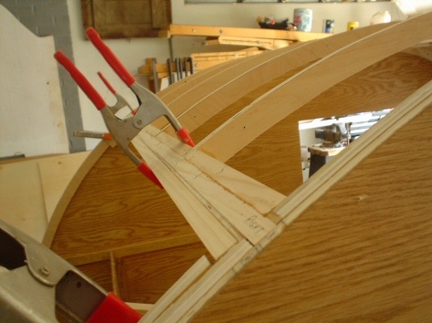 It's now time to start framing in the hatch.  Note the spacer already attached and ready.  I'll be using Grant's huuricance hinge for the galley hinge.