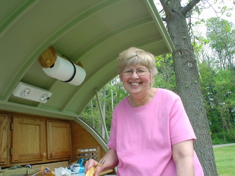 Rose loved the trip...............all smiles about the galley set up!