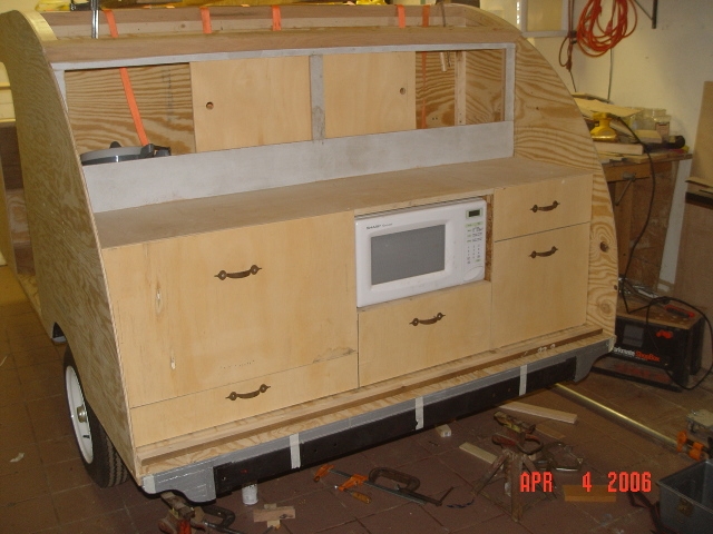 Galley cabinets and drawers coming along.