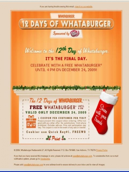 Free Whataburger