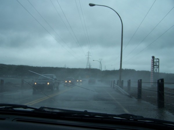 Gale on Canso causeway between Cape Breton & NS