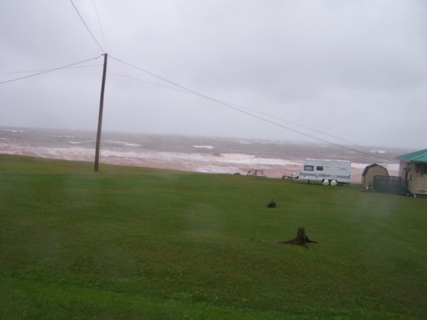 Gale on Northumberland Strait after breaking camp at Murray Beach