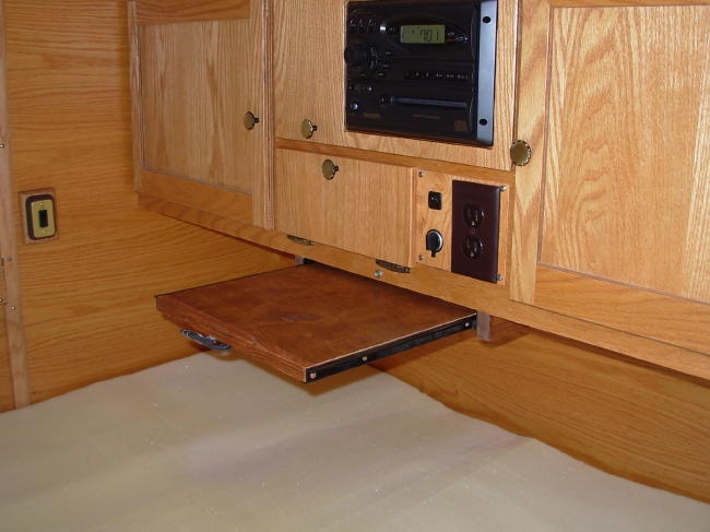 Cabin Cabinets w/slside-out DVD shelf open