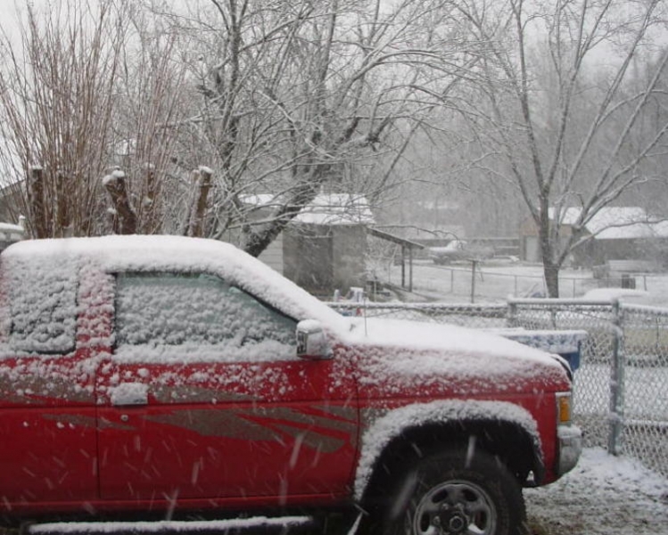 Tow Vheicle gettin' snowed on