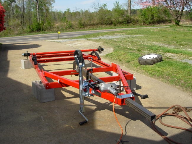 Squaring the new tongue extension to the frame/axle
