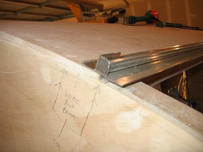 Hatch hinge fitted, also view of deflection/lock in clip.