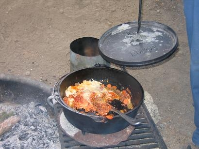 This was a dutch oven lasagne that we made.